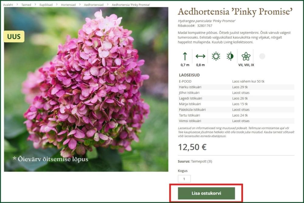 Taimede ettetellimine